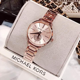 Michael Kors Portia Analog Quartz Rose Gold Dial Rose Gold Steel Strap Watch For Women - MK3839