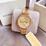 Michael Kors Nia Quartz Gold Dial Gold Steel Strap Watch For Women - MK3989