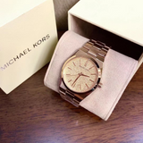 Michael Kors Channing Quartz Rose Gold Dial Rose Gold Steel Strap Watch For Women - MK6624