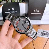 Armani Exchange Hampton Chronograph Grey Dial Grey Steel Strap Watch For Men - AX2188