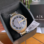 Armani Exchange Hampton Chronograph Grey Dial Two Tone Steel Strap Watch For Men - AX2403