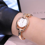 Gucci Horsebit Collection Diamonds Mother of Pearl Dial Rose Gold Steel Strap Watch For Women - YA139508