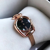 Gucci Horsebit Collection Black Dial Rose Gold Steel Strap Watch For Women - YA139507