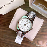 Michael Kors Channing Quartz Mother of Pearl Pink Dial Two Tone Steel Strap Watch For Women - MK6650