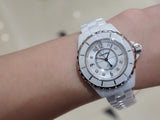 Chanel J12 Diamonds Quartz Ceramic White Dial White Steel Strap Watch for Women - J12 H2422