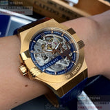 Maserati Automatic Skeleton Rose Gold Dial Blue Leather Strap Watch For Men - R8821108022