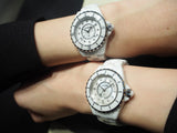 Chanel J12 Diamonds Quartz Ceramic White Dial White Steel Strap Watch for Women - J12 H2422