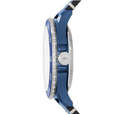 Fossil Crewmaster Sports Automatic Blue Dial Blue Rubber Strap Watch for Men - ME3149