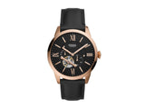 Fossil Townsman Automatic Black Dial Black Leather Strap Watch for Men - ME3170