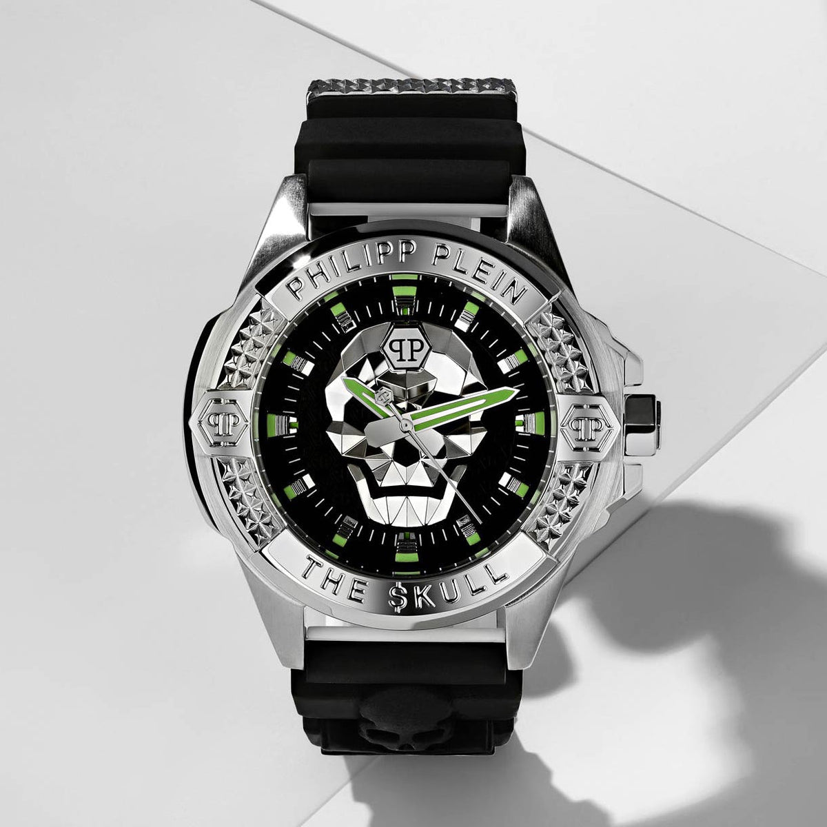 Philipp Plein The Skull Black Dial Black Silicone Strap Watch for Men - PWAAA0121