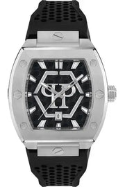 Philipp Plein Hexagon Phantom Black Dial Black Silicone Strap Watch For Men- PWPUA0524
