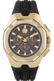 Philipp Plein Hyper Sport Chronograph Gold Dial Black Silicone Strap Watch for Men - PWTBA0423