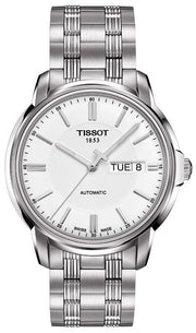 Tissot Automatics III Day Date White Dial Silver Steel Strap Watch For Men - T065.430.11.031.00