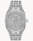 Bulova Phantom Swarovski Crystal Pave Silver Dial Silver Steel Strap Watch for Men - 98B296