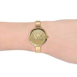 Michael Kors Parker Crystals Gold Dial Gold Steel Strap Watch For Women - MK4469