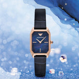 Emporio Armani Gioia Quartz Mother of Pearl Blue Dial Blue Leather Strap Watch For Women - AR11426
