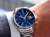 Tag Heuer Carrera Chronograph 41mm Blue Dial Silver Steel Strap Watch for Men - CBK2112.BA0715