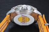 Tissot Quickster Chronograph NBA LA Lakers White Dial Yellow NATO Strap Watch for Men - T095.417.17.037.05