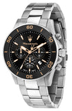 Maserati Competizione Chronograph Black Dial Silver Steel Strap Watch For Men - R8873600003