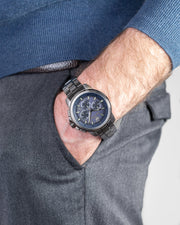 Maserati Successo Chronograph Blue Dial Black Steel Strap Watch For Men - R8873621005