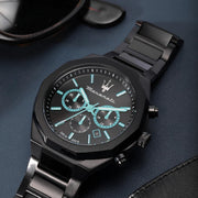 Maserati STILE Aqua Edition Black Dial Chronograph Watch For Men - R8873644001