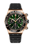 Breitling Super Chronomat B01 44 Green Dial Black Rubber Strap Watch for Men - RB01361A1L1S1