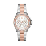 Michael Kors Everest Chronograph White Dial Two Tone Steel Strap Watch For Women - MK7214