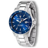 Maserati Competizione Quartz Blue Dial Silver Steel Strap Watch For Men - R8853100036