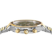 Salvatore Ferragamo Sapphire Chrono Green Dial Two Tone Steel Strap Watch for Men - SFME01223