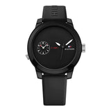 Tommy Hilfiger Denim Black Dial Black Rubber Strap Watch for Men - 1791326