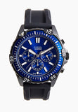 Fossil Garrett Chronograph Blue Dial Black Rubber Strap Watch for Men - FS5695