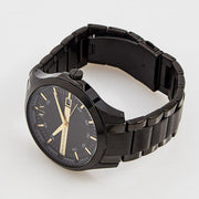 Armani Exchange Hampton Chronograph Black Dial Black Steel Strap Watch For Men - AX2413