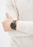 Fossil Everett Chronograph Black Dial Brown Leather Strap Watch for Men - FS5798