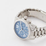 Michael Kors Lexington Chronograph Blue Dial Silver Steel Strap Watch For Women - MK7215