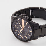 Armani Exchange Chronograph Black Dial Black Steel Strap Watch For Men - AX2429