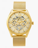 Guess Tailor Multifunction Gold Dial Gold Mesh Bracelet Watch for Men - GW0368G2