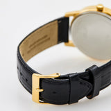 Guess Gadget Gold Dial Black Leather Strap Watch for Men - GW0570G1