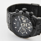 Guess Continental Chronograph Black Dial Black Mesh Strap Watch For Men - GW0582G3