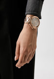 Michael Kors Camille Chronograph White Dial Rose Gold Steel Strap Watch For Women - MK7271