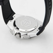 Philipp Plein Octagon Silver Dial Black Silicone Strap Watch for Men  - PWTBA0123