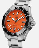 Tag Heuer Aquaracer Professional 300 Diver Automatic Orange Dial Silver Steel Strap Watch for Men - WBP201F.BA0632
