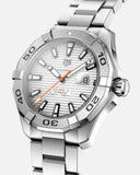 Tag Heuer Aquaracer Calibre 5 Jam Tangan Tali Baja Perak Dial Putih Otomatis untuk Pria - WAY2013.BA0927