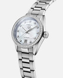 Tag Heuer Carrera Date Diamonds Mother of Pearl Dial Silver Steel Strap Watch for Women - WBN2414.BA0621