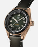 Jam Tangan Pria Tag Heuer Autavia Calibre 5 Automatic Olive Green Dial Green Leather Strap - WBE5190.FC8268