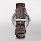 Emporio Armani Classic Quartz Brown Dial Brown Leather Strap Watch For Men - AR2427