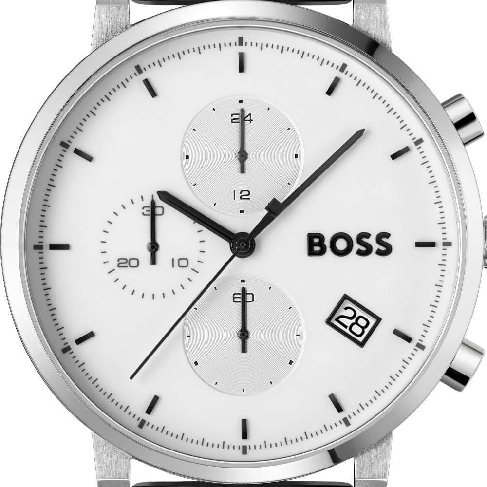 Hugo Boss Skymaster White Dial Silver Mesh Bracelet Watch for Men - 1513933