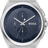 Hugo Boss Steer Chronograph Blue Dial Silver Steel Strap Watch For Men - 1514048