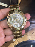 Fossil Garrett Chronograph Gold Dial Gold Steel Strap Watch for Men - FS5772