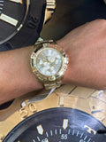 Fossil Garrett Chronograph Gold Dial Gold Steel Strap Watch for Men - FS5772