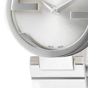 Gucci G Interlocking Silver Dial Silver Steel Strap Watch For Women - YA133503